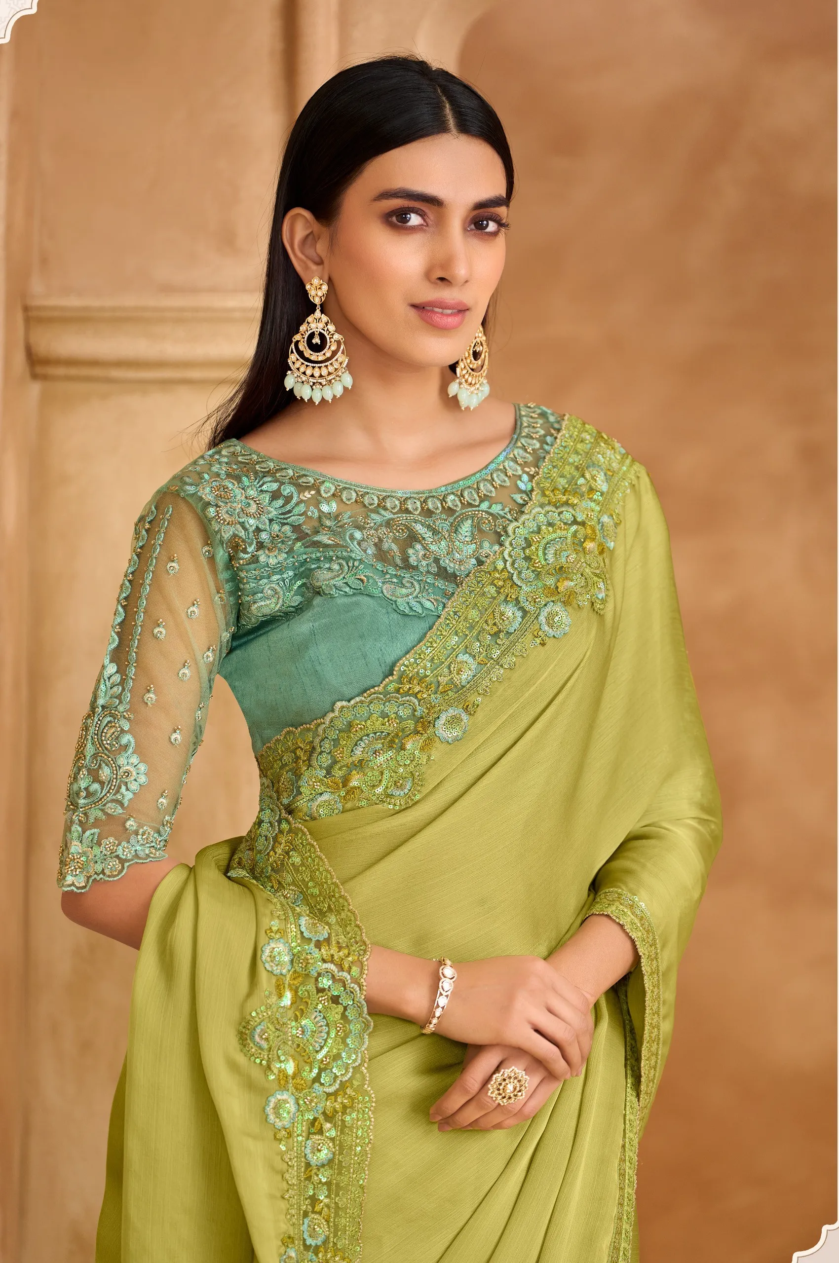 Elegant Lace Border Designer Saree